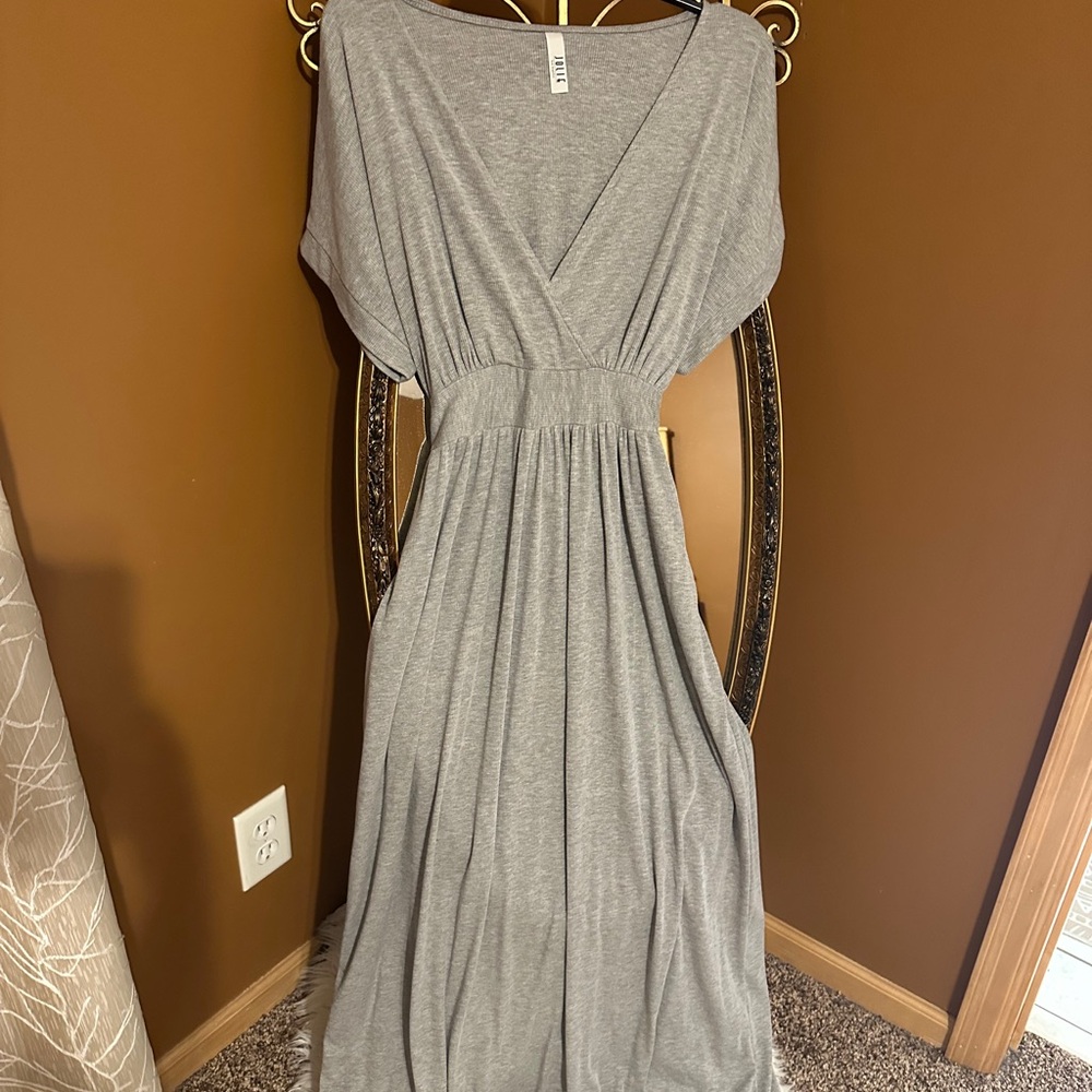 Jolie Gray Maxi Dress